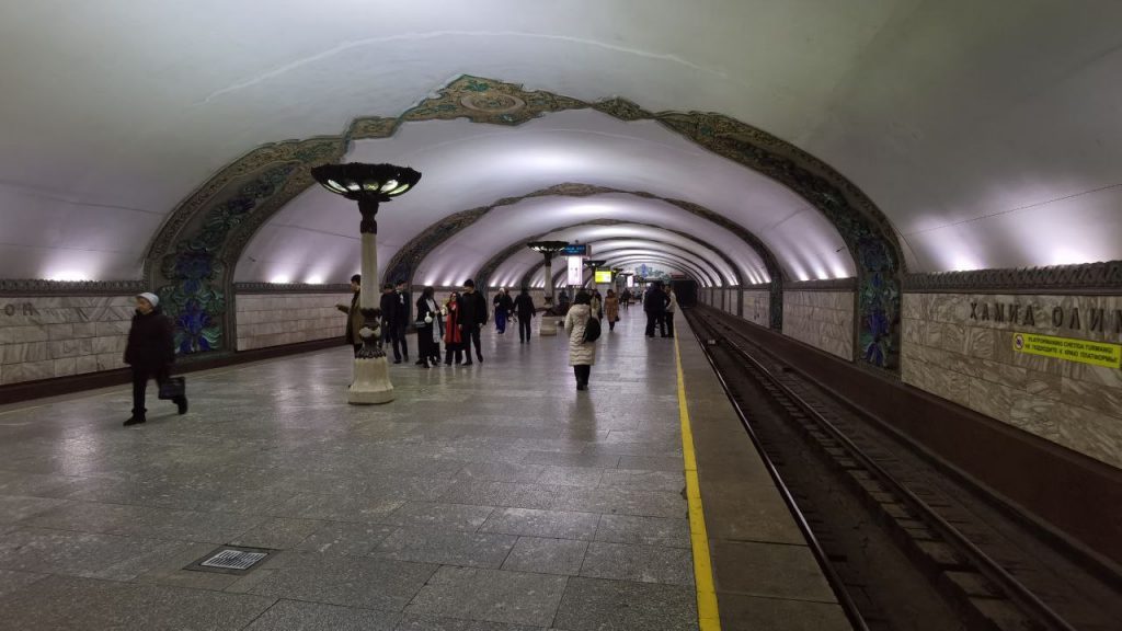 Khamid Olimjon metro station in Tashkent